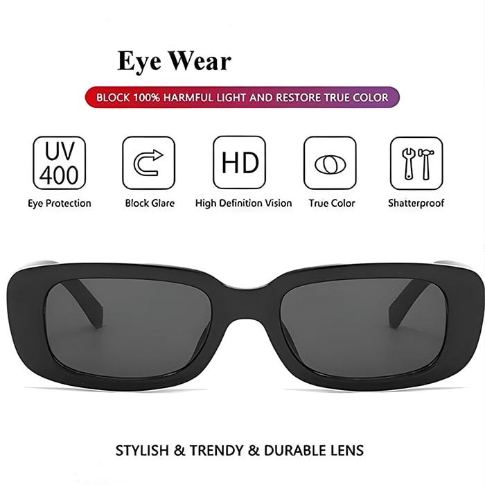 Black Rectangular Sunglasses Women