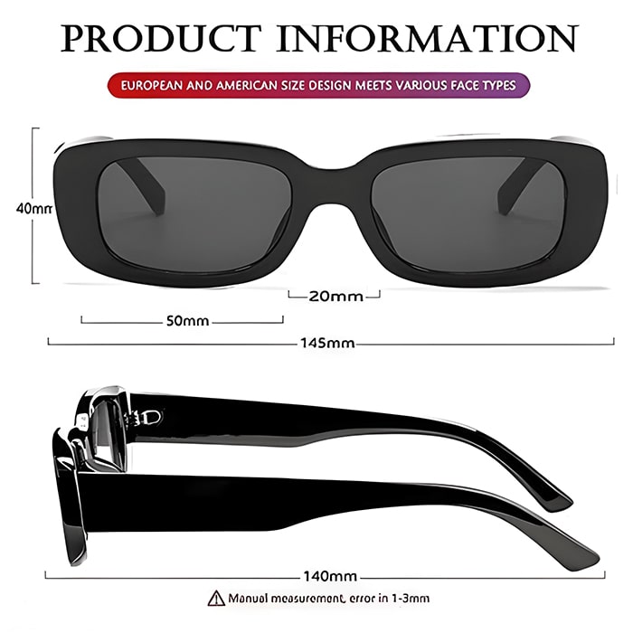 Black Rectangular Sunglasses Women