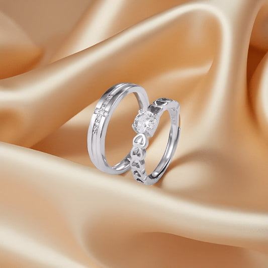 Silver Plated Couple Rings – Fashionable Valentine Rings for Girls & Boys