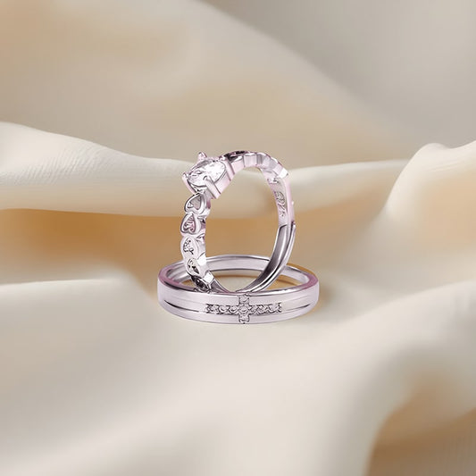 Silver Plated Couple Rings – Fashionable Valentine Rings for Girls & Boys