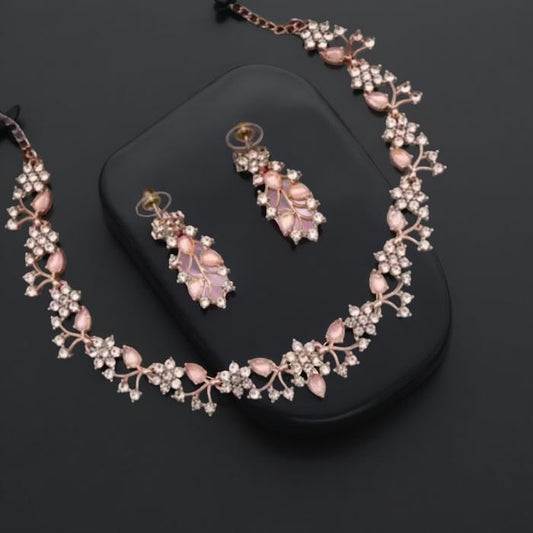 American Diamond Rose Gold Necklace