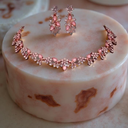 American Diamond Rose Gold Necklace
