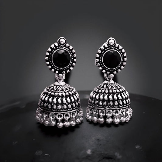 Oxidised Plated Black Earring Set