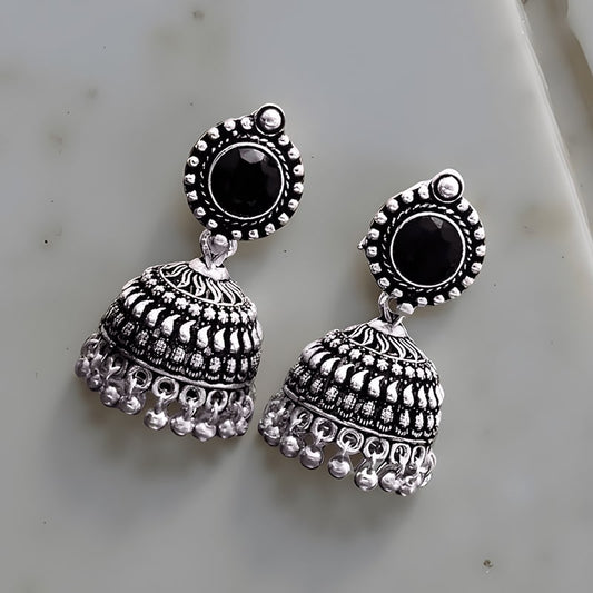 Oxidised Plated Black Earring Set