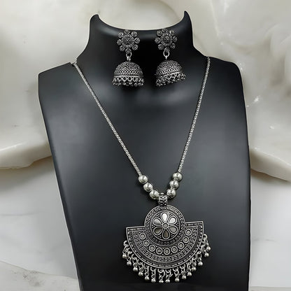 Oxidised Silver Brass Long Chain