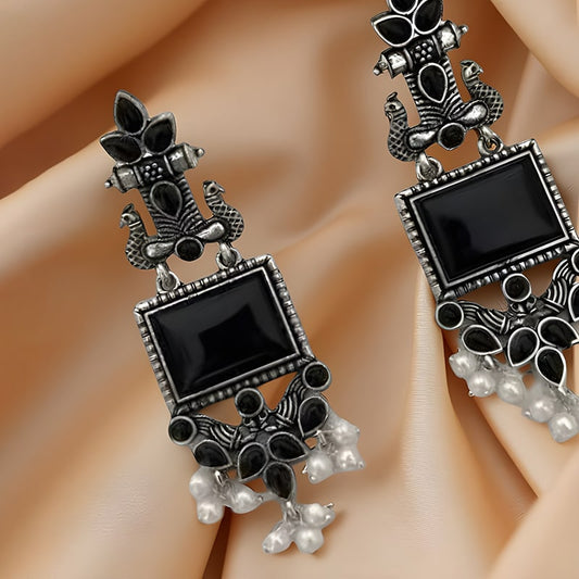black oxidized silver earrings
