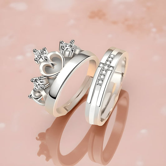 Silver Adjustable Couple Rings 
