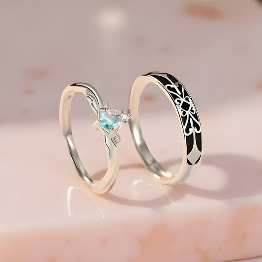 Silver Matching Couple Rings