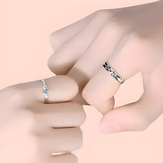 Silver Matching Couple Rings