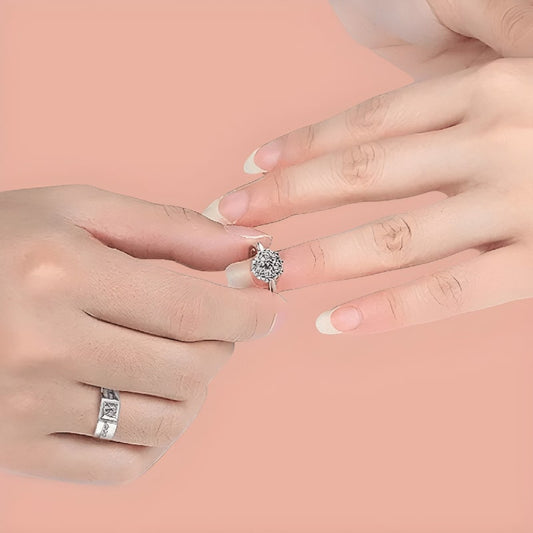 adjustable Silver Plated Couple Rings