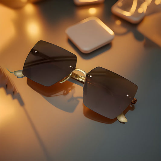 Rimless Square Sunglasses For Women