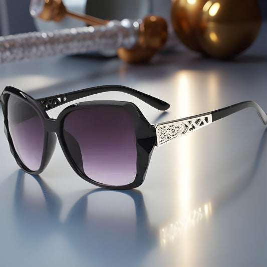 Polarized Sunglasses for Women Square With Sparkling Frame
